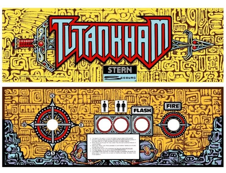 Tutankham CPO & Marquee Combo Control Panel Overlay Textured Polycarbonate