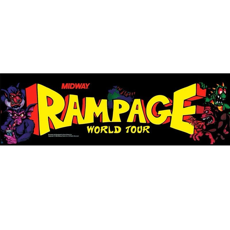 Rampage World Tour Arcade Marquee Premium Backlit Translite Free Ship