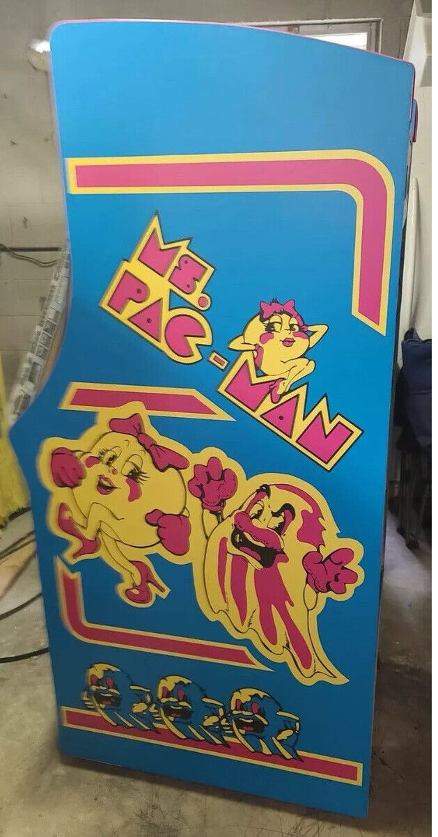 Fits Ms Pac Man Arcade 6 Pc Set Side Art Kickplate Choose Classic Blue Or Black