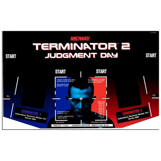 Terminator 2 Arcade Control Panel Overlay T2 CPO Textured Polycarbonate Laminate