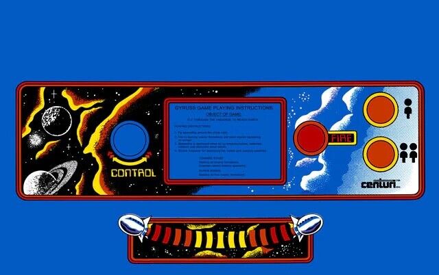 Gyruss Arcade Control Panel Overlay CPO Textured Laminate -Blue