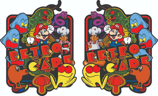 Multicade Mame Retro Side Art Arcade Cabinet Graphics Decals Stickers Set