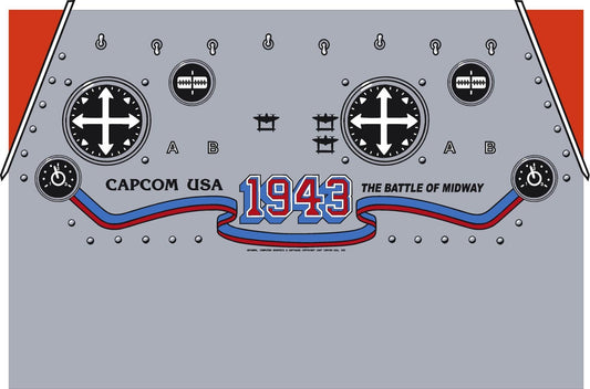 1943 Battle of Midway Arcade Cabinet CPO Control Panel Overlay Decal