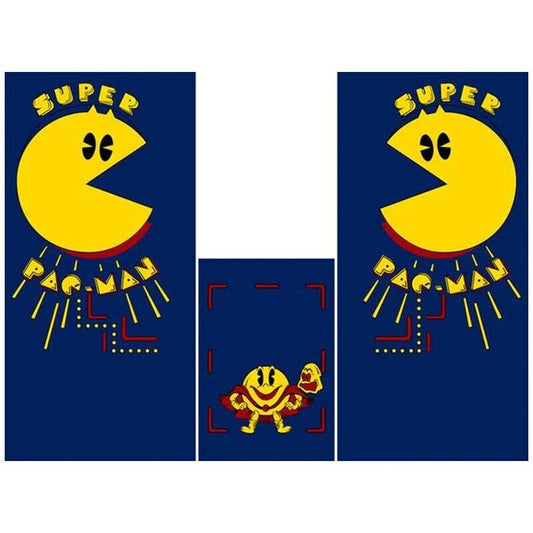 Super Pac Man Arcade Side Art 3 Piece Set Laminated High Quality