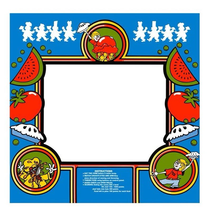 Food Fight Arcade Monitor Bezel Artwork Sticker Decal