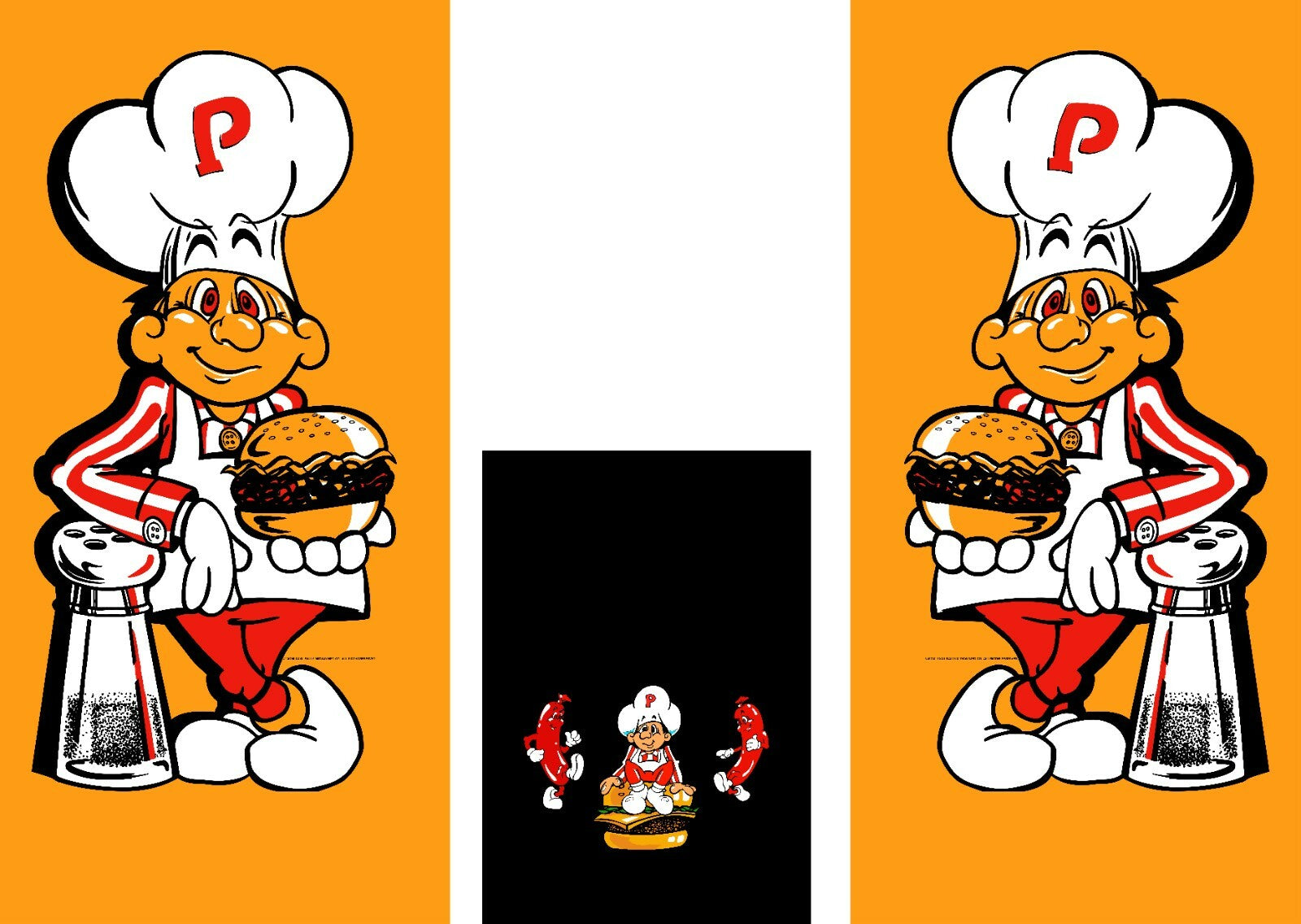 Burgertime Arcade Side Art 2pc set Air Release Laminated Graphics