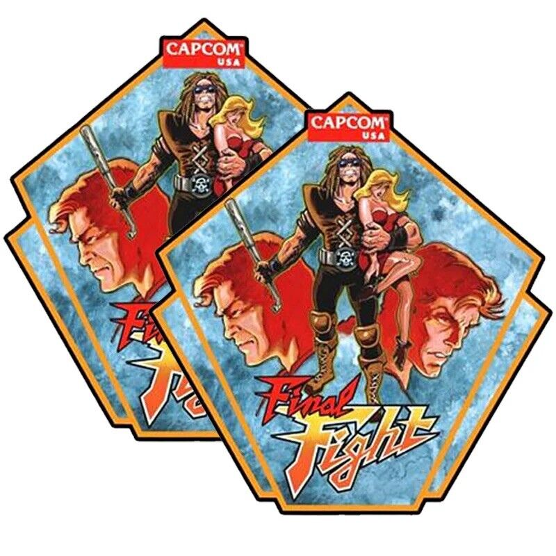 Final Fight Arcade Side Art 2 Piece Set Laminated High Quality 17”x17”