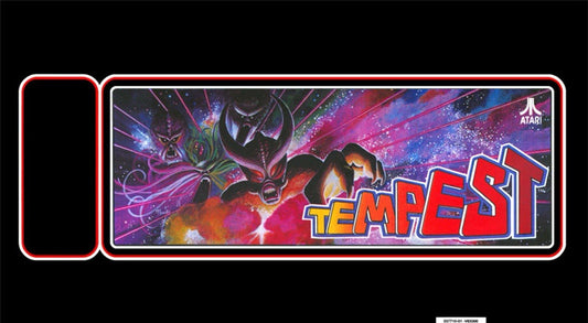Tempest Arcade Marquee Measures 12.625" x 23.625". Backlit Translite