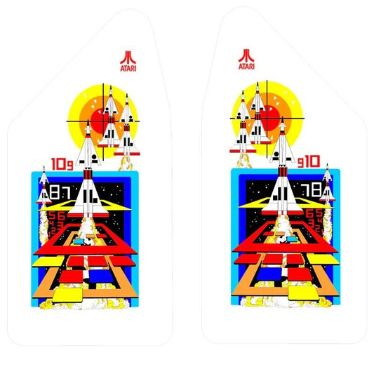 Missile Command Arcade Side Art 2 Piece Set Laminated High Quality