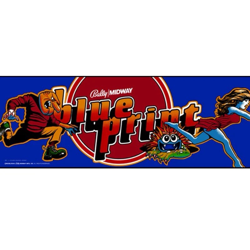 Blue Print Arcade Marquee High Quality Translite