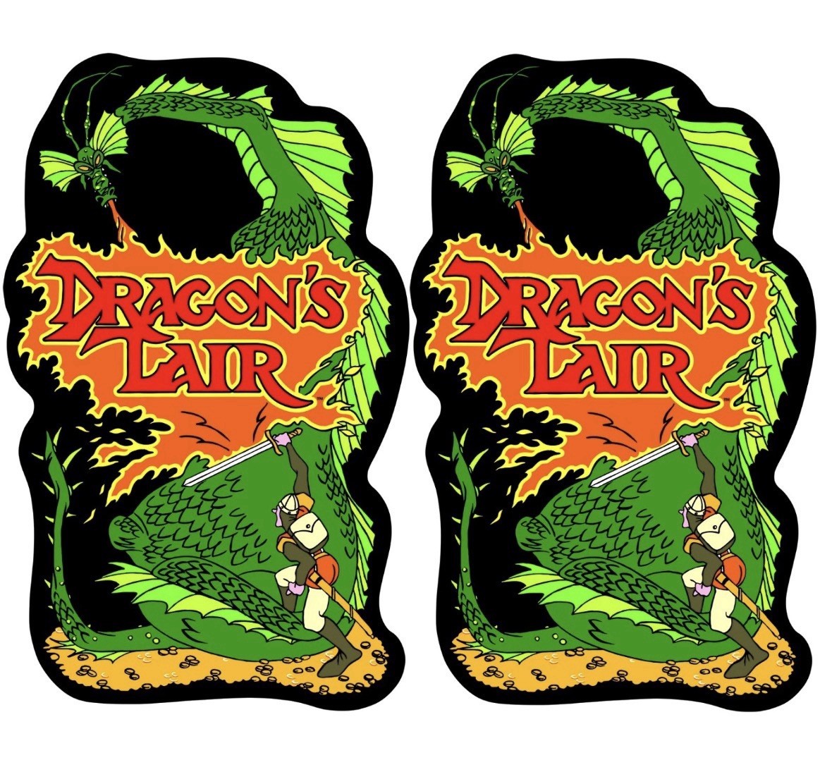 Dragon Lair Arcade Cabinet Side Art 2Pc  Premium Vinyl And Laminate