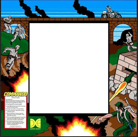 Commando Arcade Monitor Bezel Artwork Sticker Decal