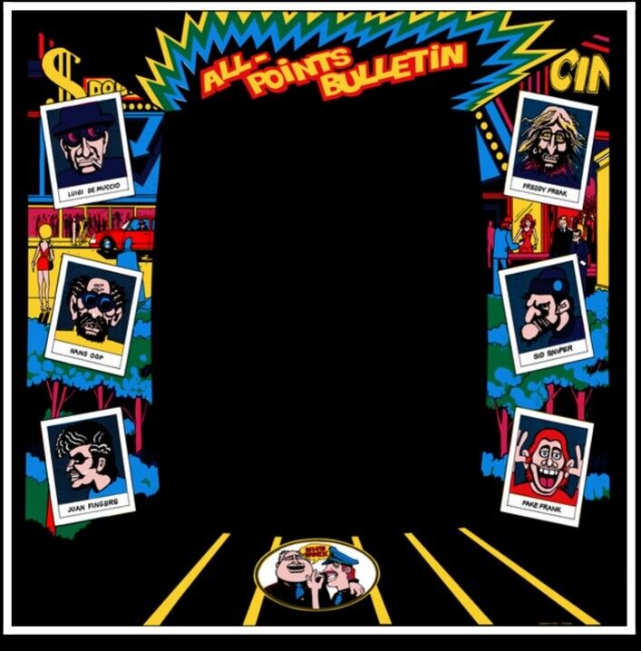 APB All Points Bulletin Arcade Monitor Bezel Artwork Sticker Decal ...