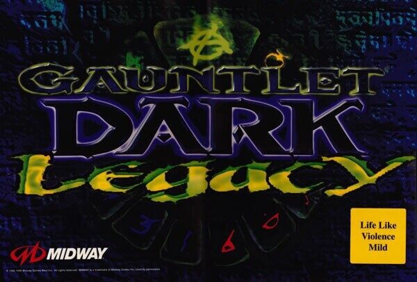 Gauntlet Dark Legacy Arcade Marquee 23.25" X 15.75" Backlit Translite