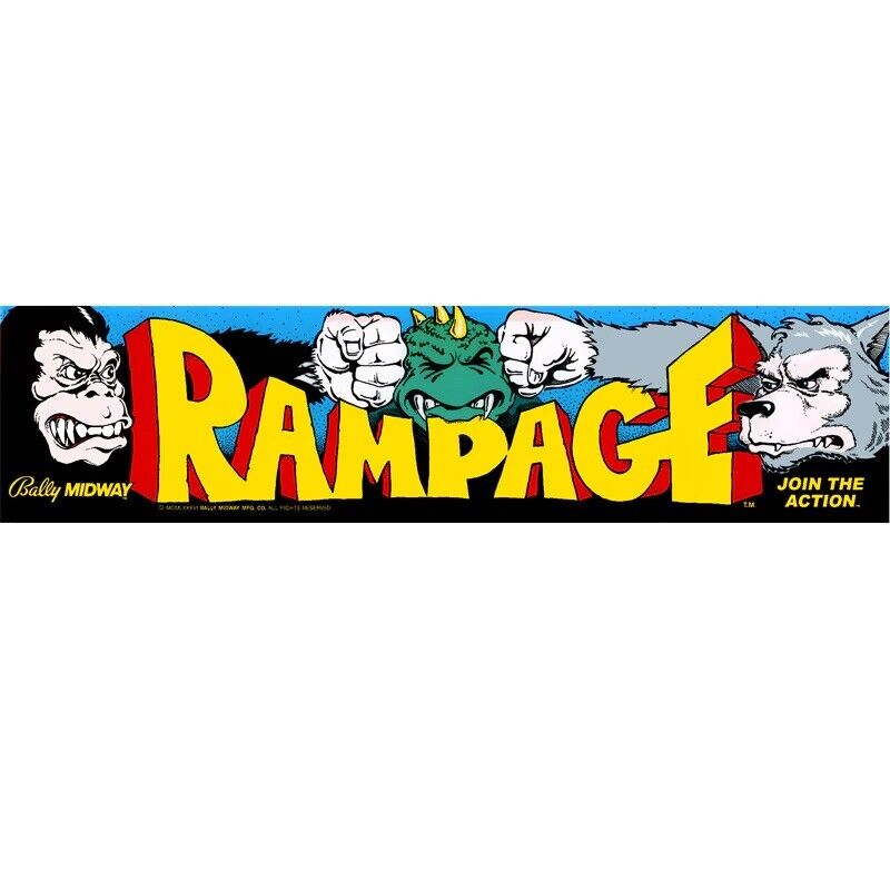 Rampage Arcade Marquee High Quality Translite Backlit