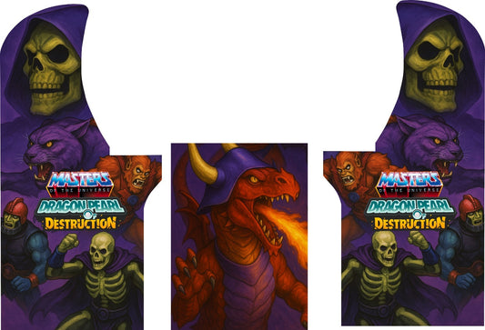 Arcade 1up Masters of the Universe 3pc Custom Graphics Kit Side Art Kickplate