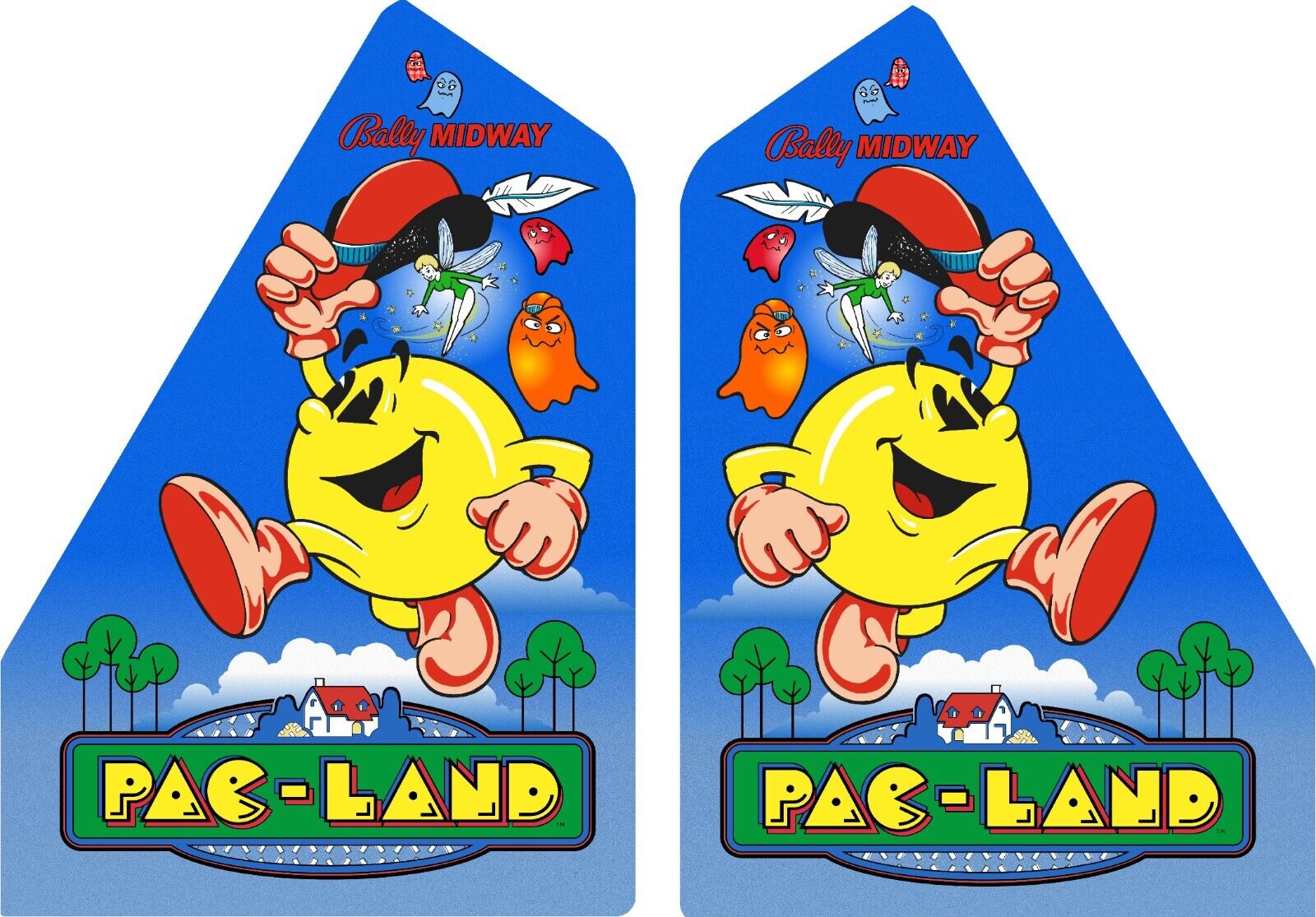 Pac-Land Arcade Side Art 2Pc Set Brand New Premium Vinyl See Pics!!