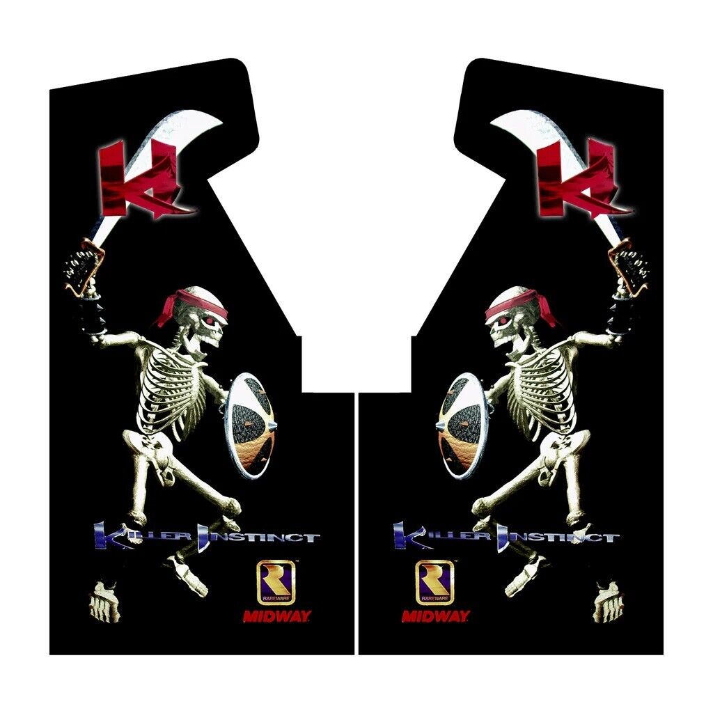 Killer Instinct Arcade Side Art 2 Piece Set Laminated High Quality