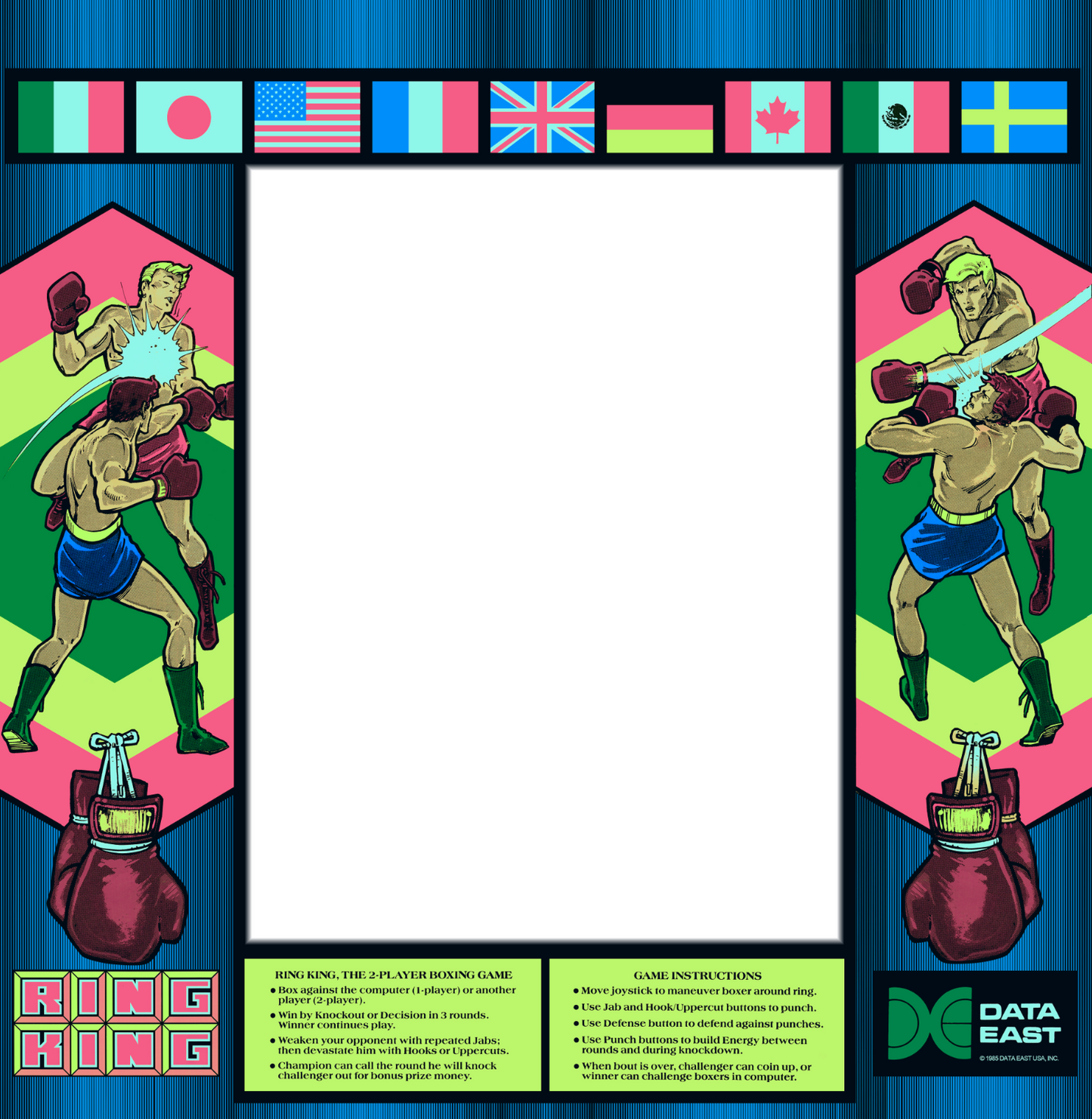 Ring King Arcade Monitor Bezel Artwork Sticker Decal