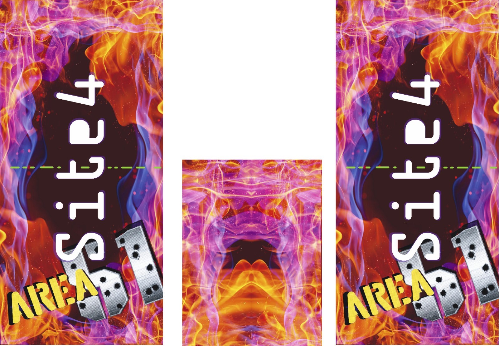 Area 51 Site 4 Custom Arcade Side Art 3 Pc Set Laminated High Quality