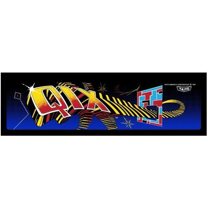 Qix Arcade Marquee Premium Backlit Translite Free Ship Taito