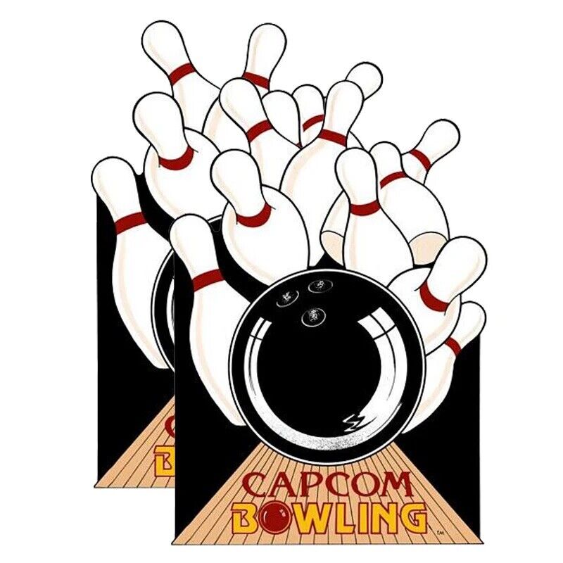 Capcom Bowling Arcade Side Art 2 Piece Set Laminated High Quality