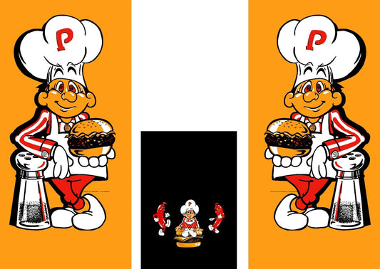 Burgertime Arcade Side Art Kickplate 3pc set High Quality Laminated Graphics