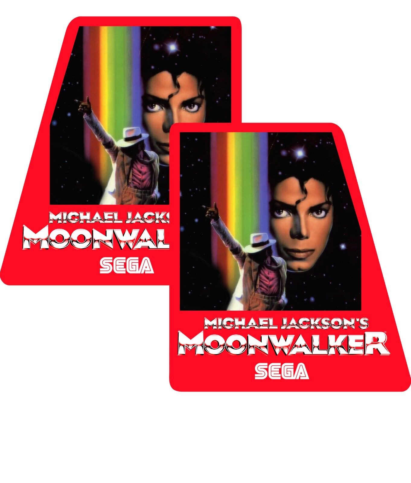 Moonwalker Arcade Side Art 2 Piece Set Laminated High Quality