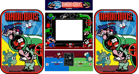 Mario Bros Arcade Side Art Full Set 5pc Artwork Wide Body Kit Alternate Marquee