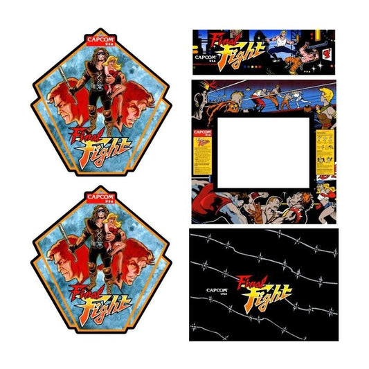 Final Fight Arcade Side Art Full Set 5pc Artwork Textured CPO Complete Kit