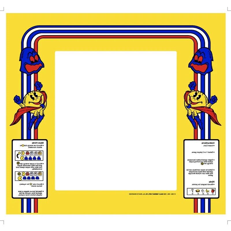 Super Pac Man Arcade Monitor Bezel Artwork Sticker Decal