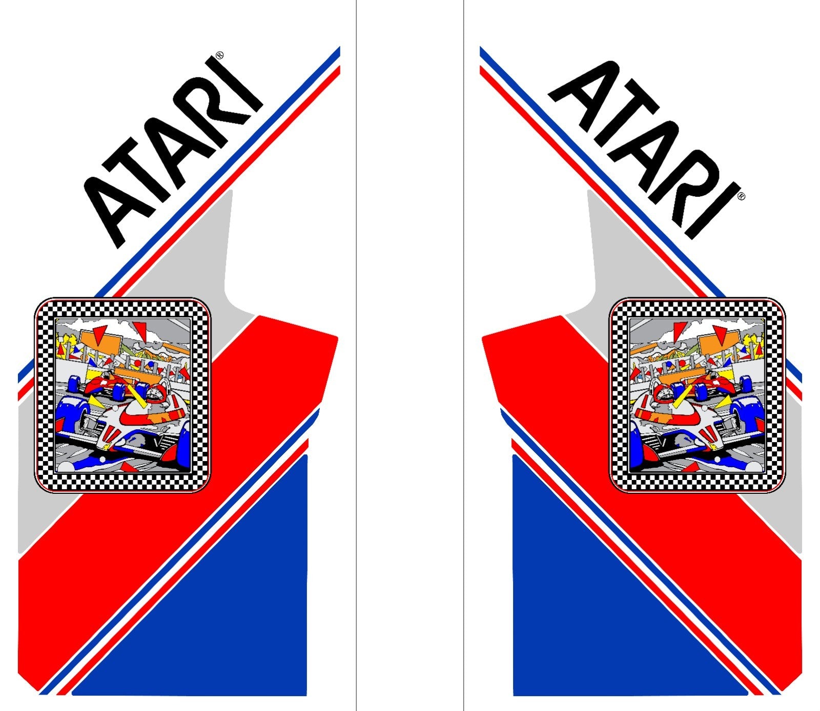 Pole Position Arcade Side Art 2 Piece Set Laminated High Quality
