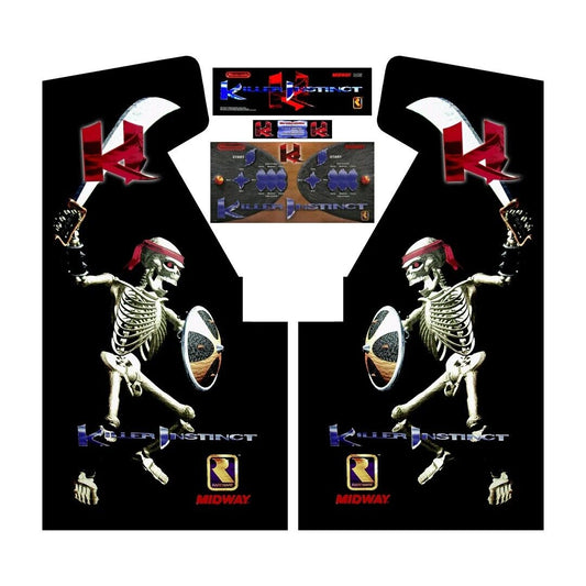 Killer Instinct Arcade Side Art Full Set 5pc Artwork Textured CPO Complete Kit