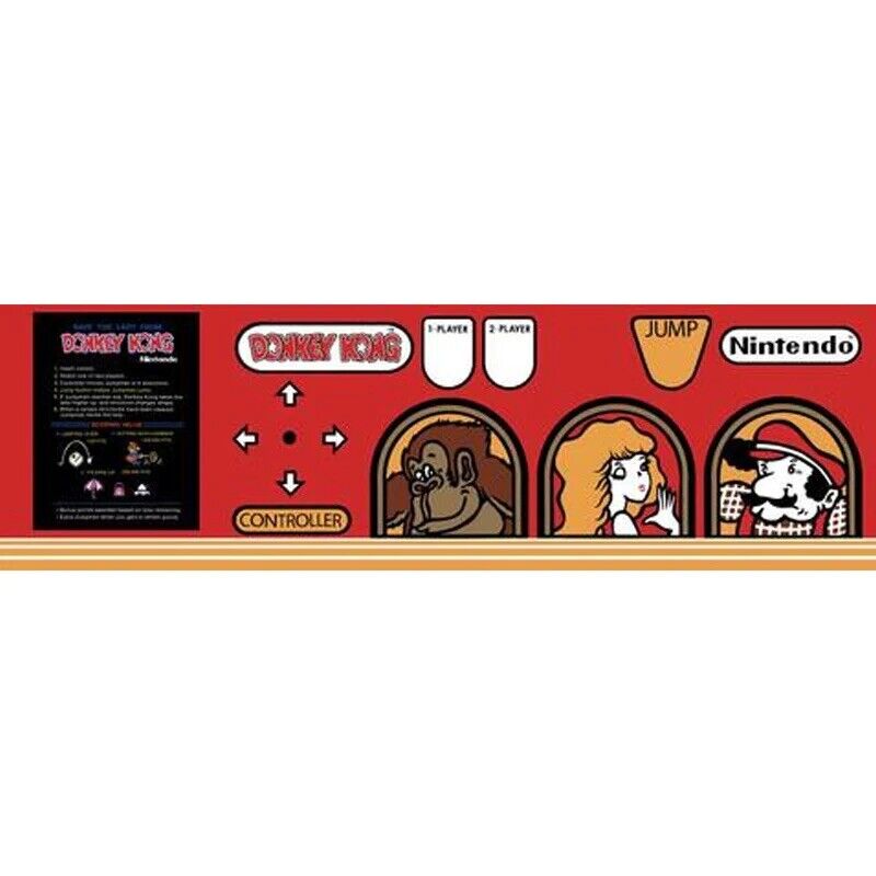 Donkey Kong Arcade Control Panel Overlay CPO Textured Laminate