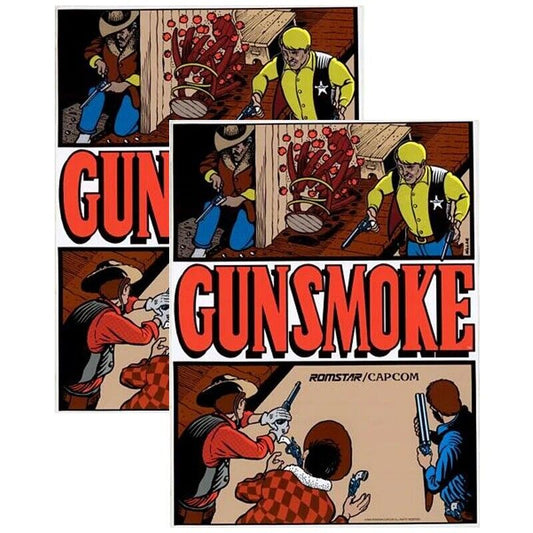 Gunsmoke Arcade Side Art 2 Piece Set Laminated High Quality