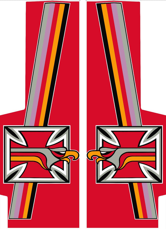 Red Baron Arcade Side Art 2pc Set - OEM Sized Premium Vinyl Laminated