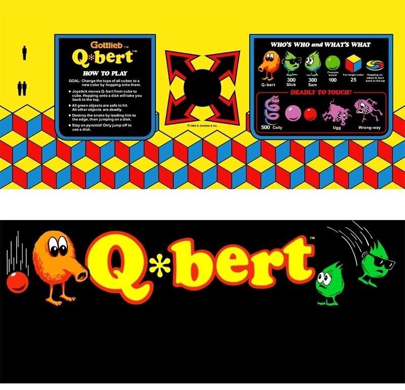 Qoibert Qbert Arcade Control Panel Overlay Front Panel C | StickerSmith Arcade