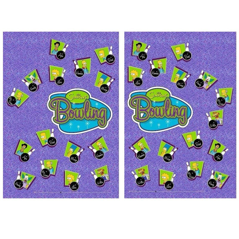 Simpsons Bowling Arcade Side Art 2 Piece Set Laminated High Quality