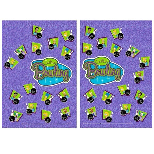 Simpsons Bowling Arcade Side Art 2 Piece Set Laminated High Quality