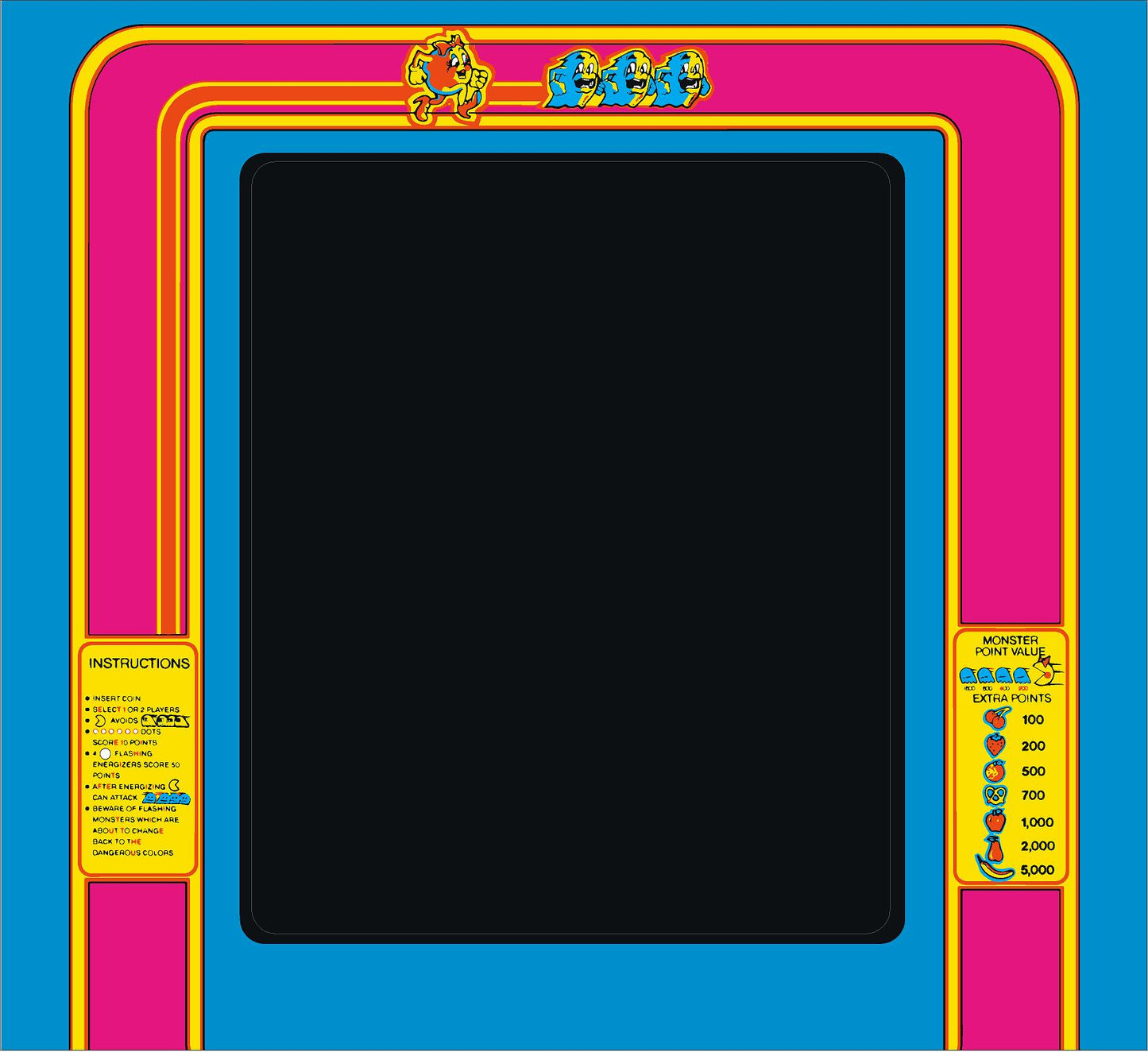 Ms Pac Man Arcade Bezel Decal