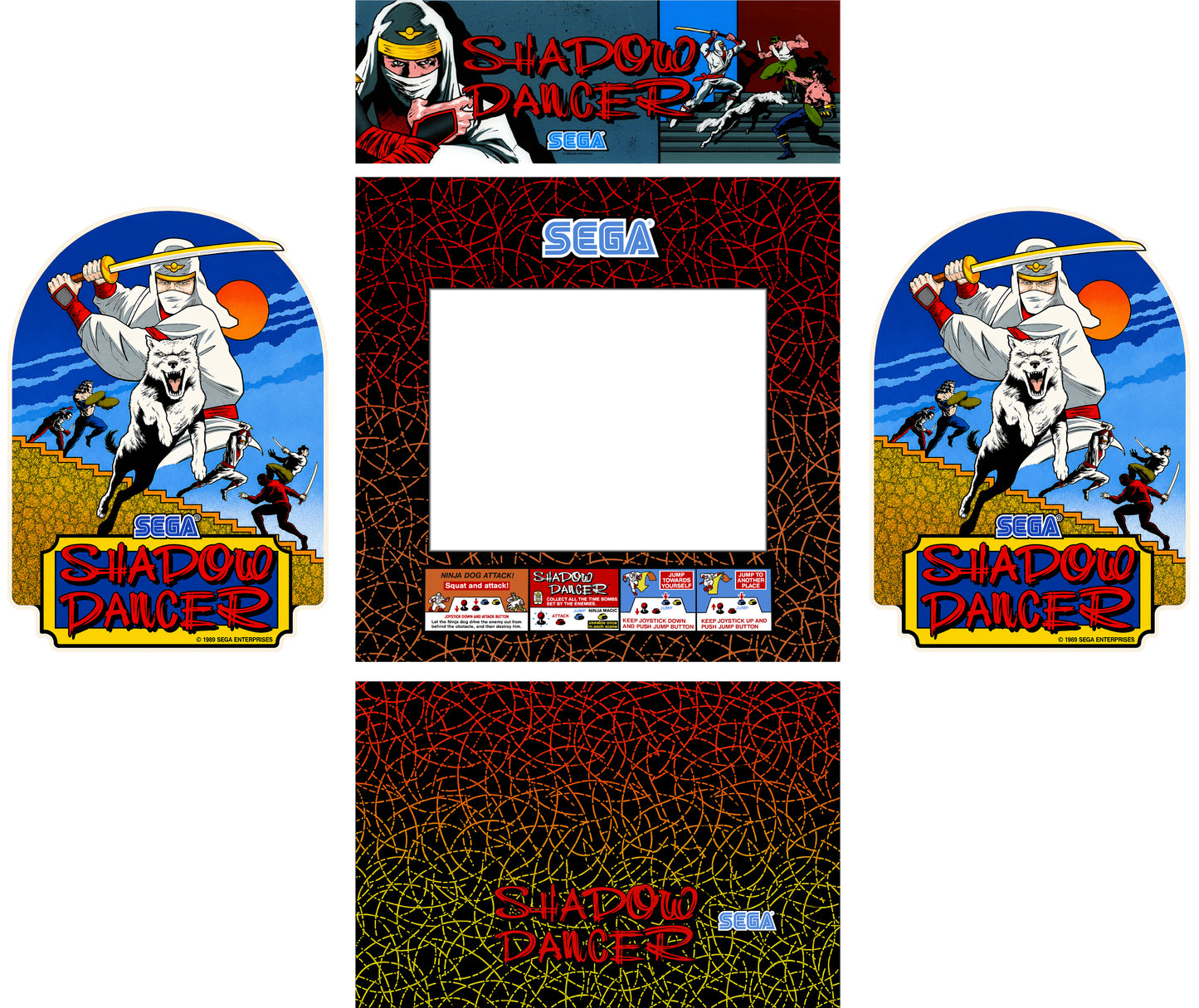 Shadow Dancer Arcade 5pc Restoration Kit