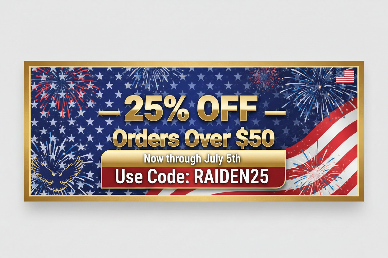 July 4th Sale Banner with Code