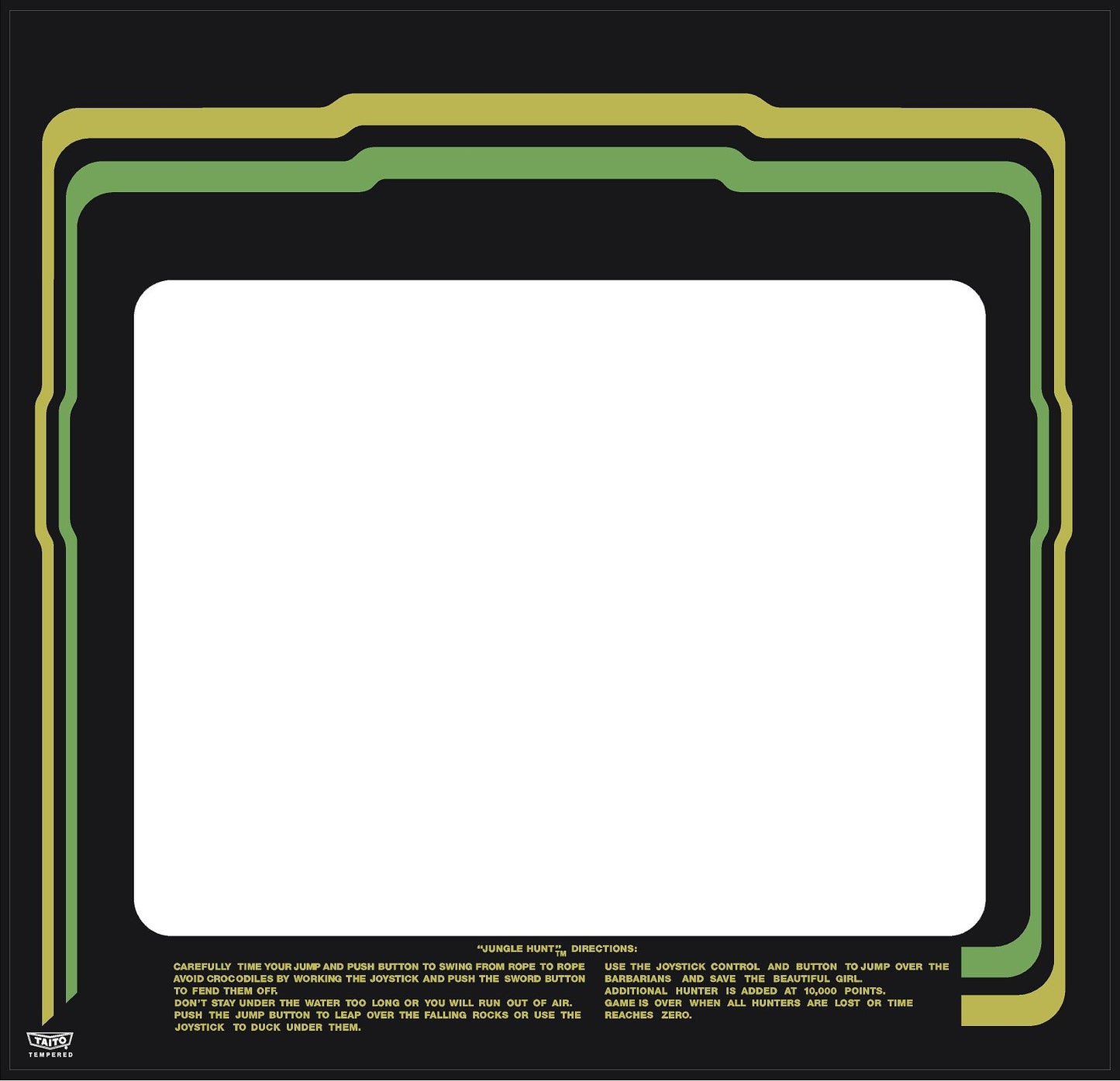 Jungle Hunt Arcade Monitor Bezel Decal