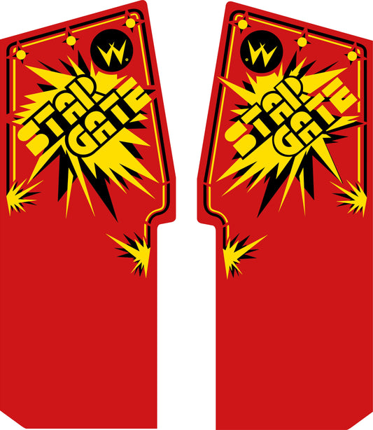 Stargate Side Art decal 2pc Set  Arcade Game