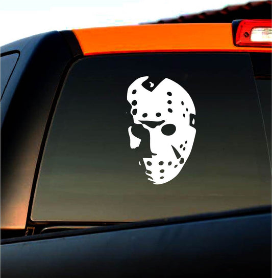 Jason Vorhees Style Mask Halloween Decal - Bumper Sticker - Window Decal - Horror